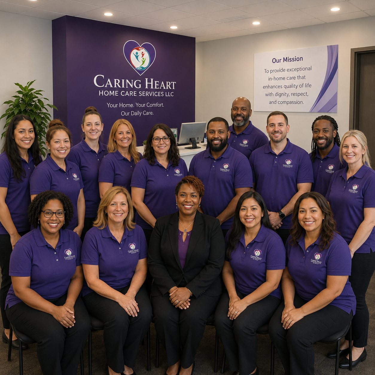 The Caring Heart Home Care Services team at our St. Louis office